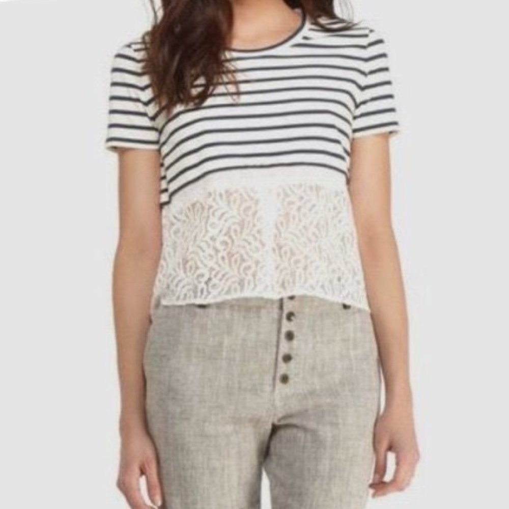 Rachel Roy lace striped top